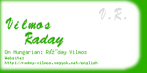 vilmos raday business card